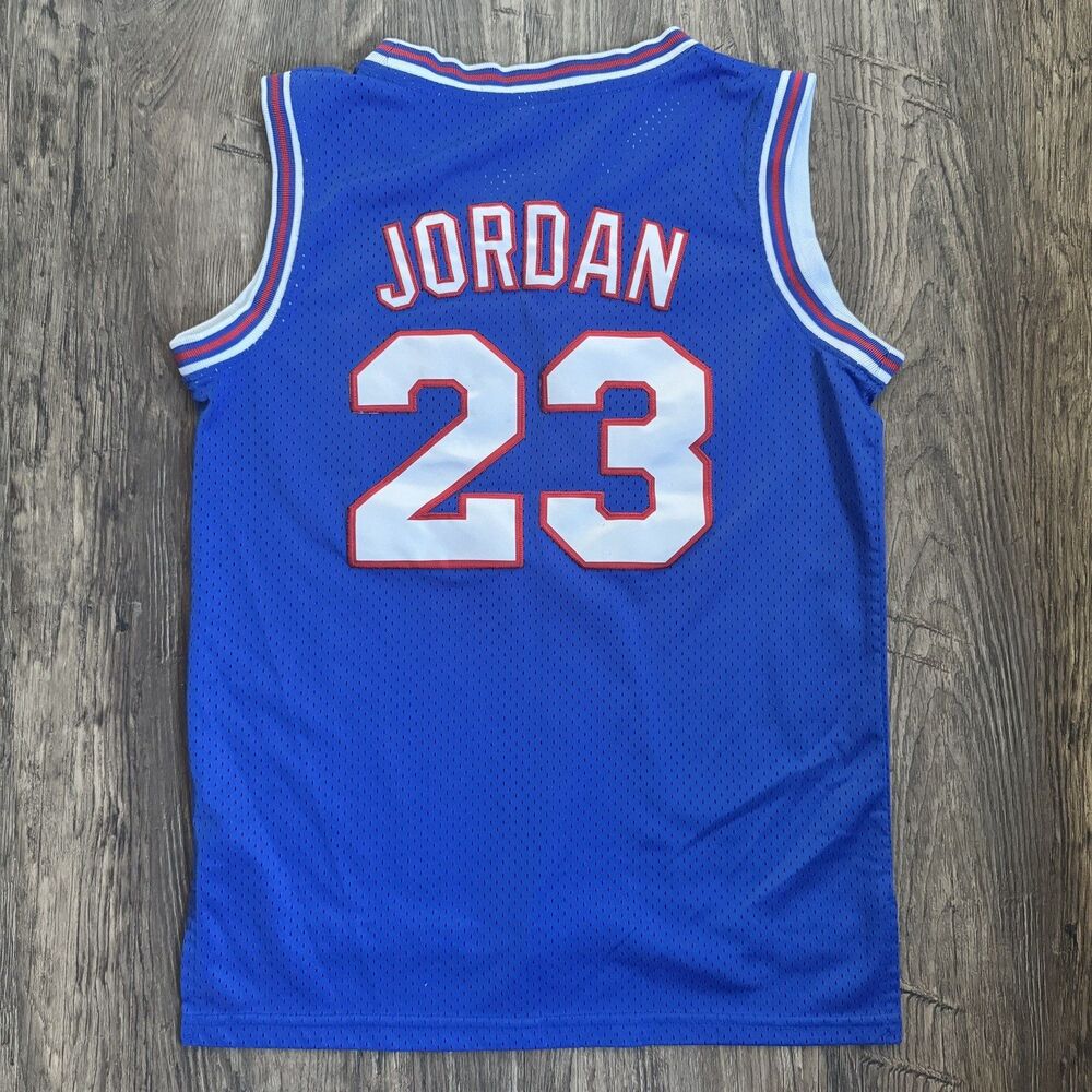 Michael Jordan Tune Squad Jersey Mens S Blue 23 Space Jam Stitched Vintage